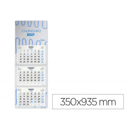 CALENDARIO PARED LIDERPAPEL 3 MESES VISTA 2027 PLEGABLE 200X300 MM PAPEL 105 G
