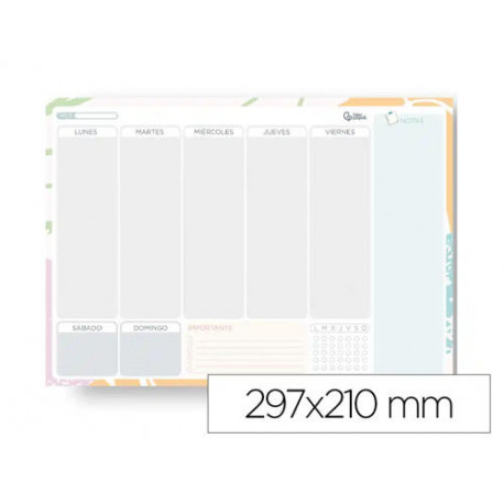 PLANNING SEMANAL LIDERPAPEL TEENS 2027 297X210 MM CON PEGATINAS PAPEL 104 G