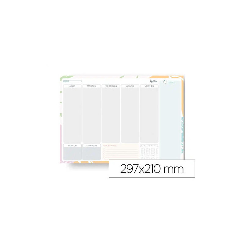 PLANNING SEMANAL LIDERPAPEL TEENS 2027 297X210 MM CON PEGATINAS PAPEL 104 G