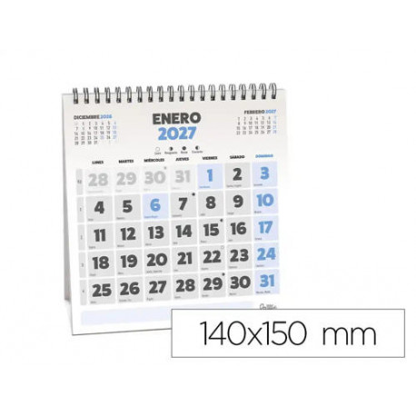 CALENDARIO ESPIRAL TRIANGULAR LIDERPAPEL DE SOBREMESA SERIE CLASICO 2027 140X150 MM PAPEL 128 G