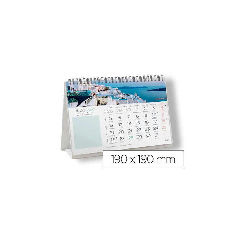 CALENDARIO ESPIRAL TRIANGULAR LIDERPAPEL DE SOBREMESA IMAGENES CIUDADES 2027 190X190 MM PAPEL 128 G 