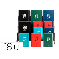 AGENDA OFICINA LIDERPAPEL 2027 ESPIRAL BASIC BILINGUE 60G PAPEL FSC SURTIDO DE 18 UNIDADES SURTIDAS