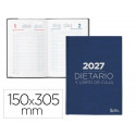 DIETARIO LIDERPAPEL 2027 DOS TERCIOS 150X305 MM DIA PAGINA BILINGUE COLOR AZUL PAPEL 70 G FSC