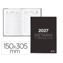 DIETARIO LIDERPAPEL 2027 DOS TERCIOS 150X305 MM DIA PAGINA BILINGUE COLOR NEGRO PAPEL 70 G FSC