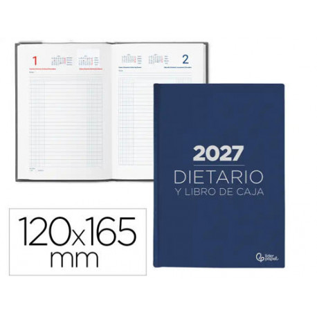 DIETARIO LIDERPAPEL 2027 OCTAVO 120X165 MM DIA PAGINA BILINGUE COLOR AZUL PAPEL 70 G FSC