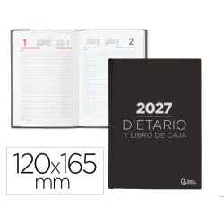 DIETARIO LIDERPAPEL 2027 OCTAVO 120X165 MM DIA PAGINA BILINGUE COLOR NEGRO PAPEL 70 G FSC