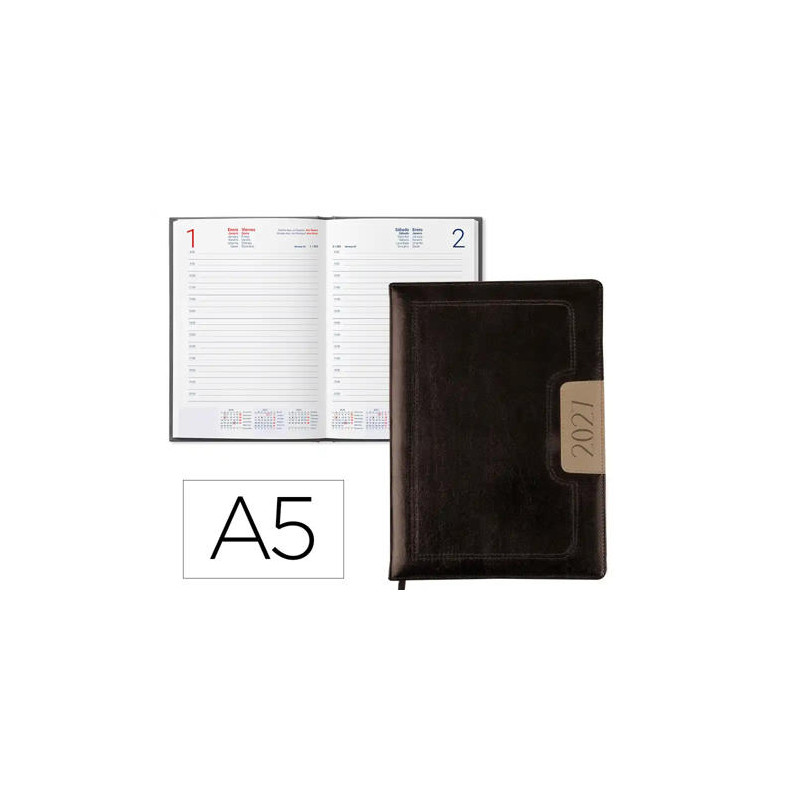 AGENDA ENCUADERNADA LIDERPAPEL 2027 DORIOS 15X21 CM DIA PAGINA BILINGUE PAPEL 70 G FSC DESIGN 1