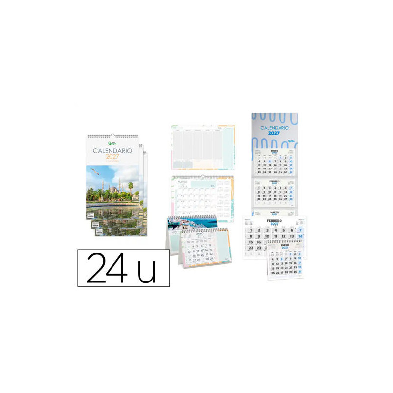 CALENDARIO LIDERPAPEL 2027 PACK DE 24 UNIDADES DISEÑOS SURTIDOS