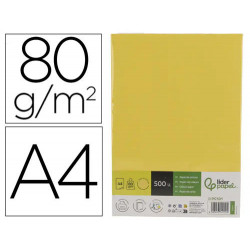 PAPEL COLOR LIDERPAPEL DIN A4 80 GR AMARILLO INTENSO PAQUETE DE 500 HOJAS