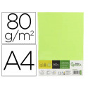 PAPEL COLOR LIDERPAPEL DIN A4 80 GR VERDE NEON PAQUETE DE 500 HOJAS