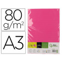 PAPEL COLOR LIDERPAPEL DIN A3 80 GR ROSA INTENSO PAQUETE DE 500 HOJAS