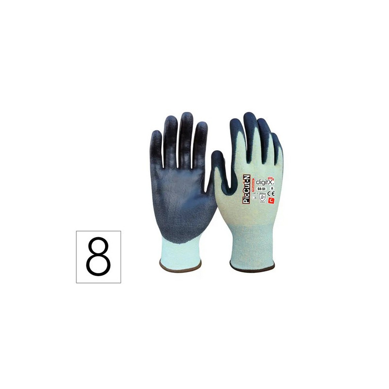 GUANTES DE POLIETILENO SAFETOP PICCUT-N EN388 ANTICORTE CON REFUERZO PULGAR TALLA 8