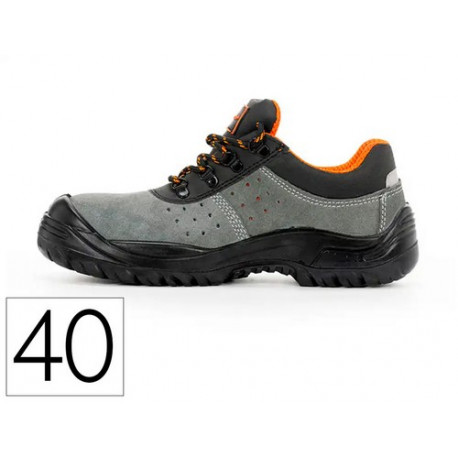 ZAPATOS DE SEGURIDAD SAFETOP TORMIO SERRAJE CUERO TRANSPIRABLE SUELA PU BIDENSIDAD S1 P SR TALLA 40