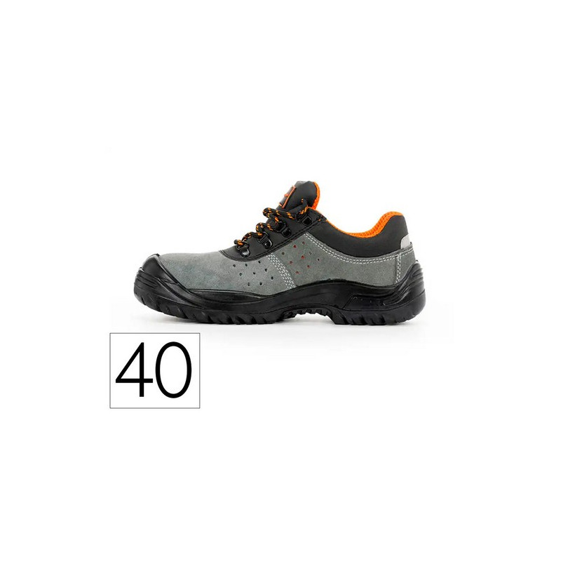 ZAPATOS DE SEGURIDAD SAFETOP TORMIO SERRAJE CUERO TRANSPIRABLE SUELA PU BIDENSIDAD S1 P SR TALLA 40