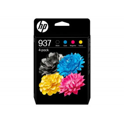 INK-JET HP 937 OFFICEJET PRO 9120E / 9130E / 9720 / 9730 / 9110B / 9120B / 9130B PACK DE 4 COLORES N