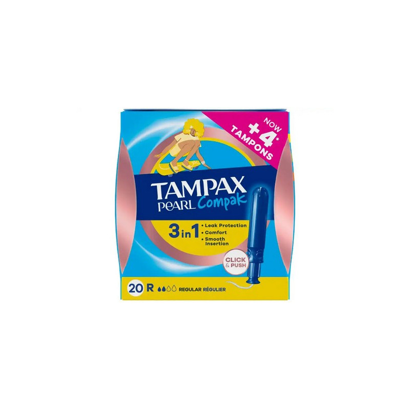 TAMPON TAMPAX PEARL COMPAK REGULAR CAJA DE 20 UNIDADES