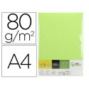 Papel color liderpapel din a4 80 gr verde paquete de 500 hojas.