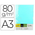 Papel color liderpapel din a3 80 gr celeste paquete de 500 hojas.