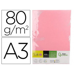 Papel color liderpapel din a3 80 gr rosa paquete de 500 hojas.
