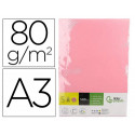 Papel color liderpapel din a3 80 gr rosa paquete de 500 hojas.
