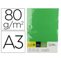 Papel color liderpapel din a3 80 gr verde intenso paquete de 500 hojas.