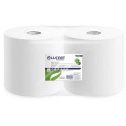Papel secamanos lucart ecologico 17,5 g 2 capas 220 mm x 342 m paquete de 2 rollos.