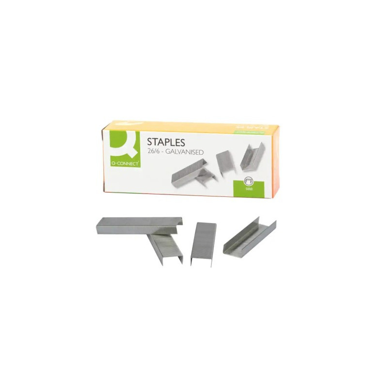 GRAPAS Q-CONNECT N26/6 GALVANIZADAS CAJA DE 5000 UNIDADES