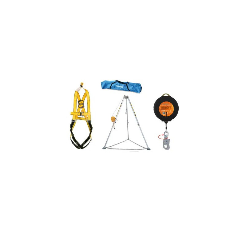 KIT ESPACIOS CONFINADOS SAFETOP CON TRIPODE 2 M TORNO 25 M Y MOCHILA