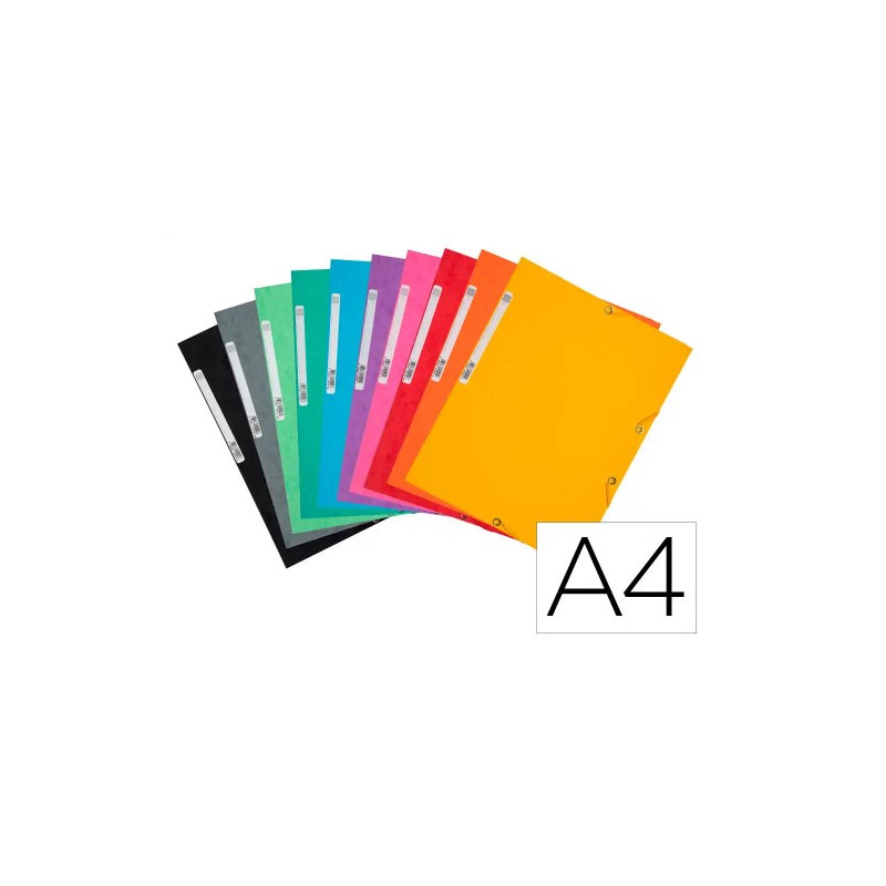 CARPETA EXACOMPTA GOMAS TRES SOLAPAS CARTON 400 G DIN A4 COLORES SURTIDOS