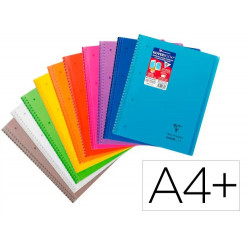 CUADERNO ESPIRAL CLAIREFONTAINE KOVERBOOK TAPA POLIPROPILENO DIN A4+ 80 HOJAS CUADRO 5 MM BANDA 4