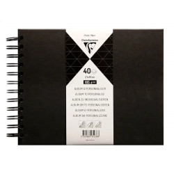 ALBUM DE FOTOS ESPIRAL CLAIREFONTAINE TAPA DURA NEGRA 210X160 MM 40 HOJAS 185 G
