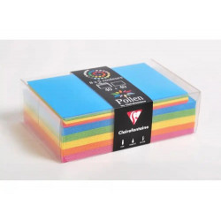 SOBRE CLAIREFONTAINE POLLEN 90X140 MM + TARJETA VISITA 82X128 MM PACK DE 40 UNIDADES 5 COLORES SURTI