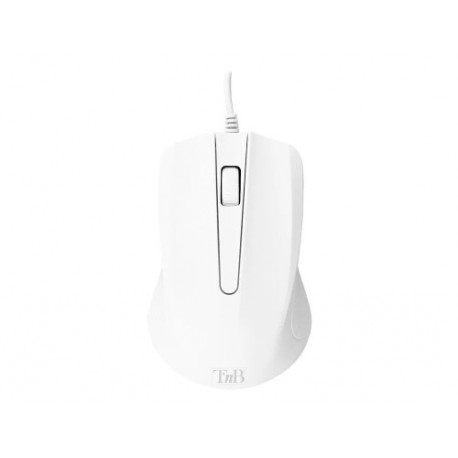 RATON TNB SHARK OPTICO 1000 DPI MAC/PC/LINUX CON CABLE USB-A COLOR BLANCO