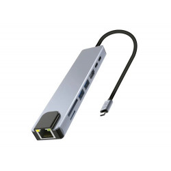 HUB TNB ICLIK 8 EN 1 USB-C COLOR ALUMINIO
