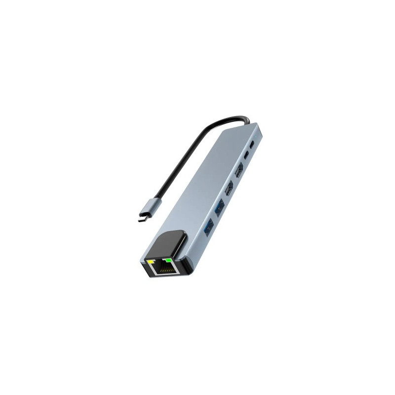 HUB TNB ICLIK 7 EN 1 DUAL + 4K USB-C COLOR ALUMINIO