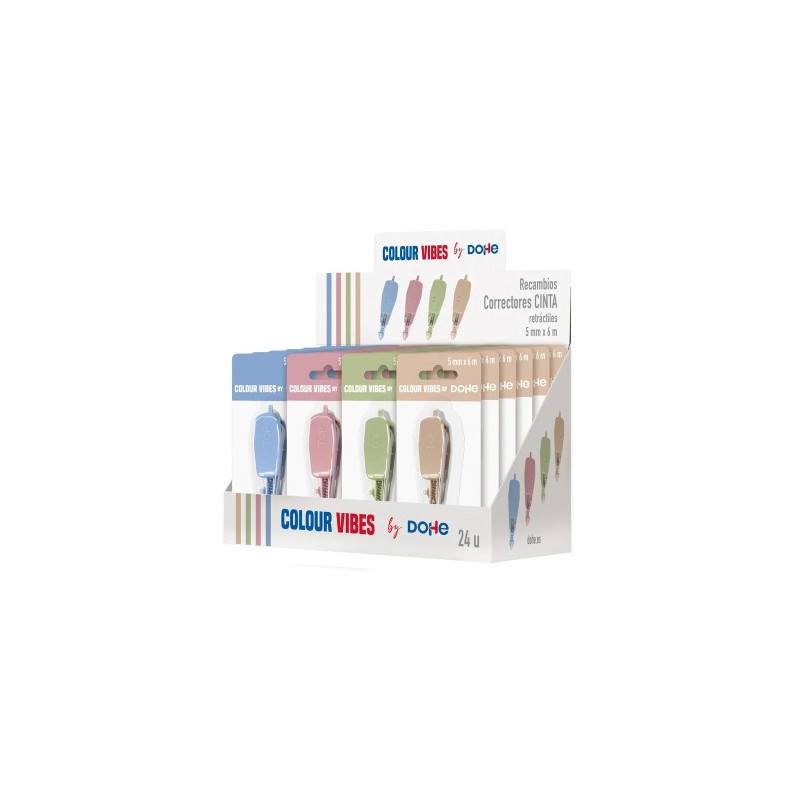 RECAMBIO CINTA CORRECTORA DOHE COLOUR VIBES RETRACTIL 5 MM X 6 M