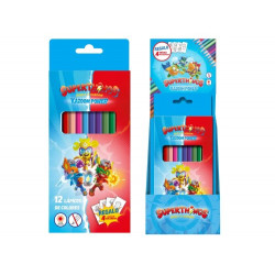 LAPICES DE COLORES DOHE SUPERTHINGS CAJA DE 12 UNIDADES COLORES SURTIDOS + 4 HOJAS PARA COLOREAR
