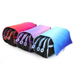 ESTUCHE PORTATODO OFFICE BOX TRIPLE CREMALLERA COLORES MIX SURTIDOS 220X110X90 MM