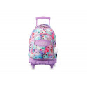 MOCHILA CON CARRO TOTTO GATITOS MORADO 455X320X180 MM