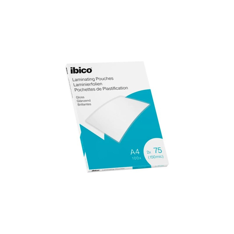 BOLSA DE PLASTIFICAR IBICO DIN A4 75 MC CAJA DE 100 UNIDADES