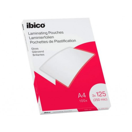 BOLSA DE PLASTIFICAR IBICO DIN A4 125 MC CAJA DE 100 UNIDADES