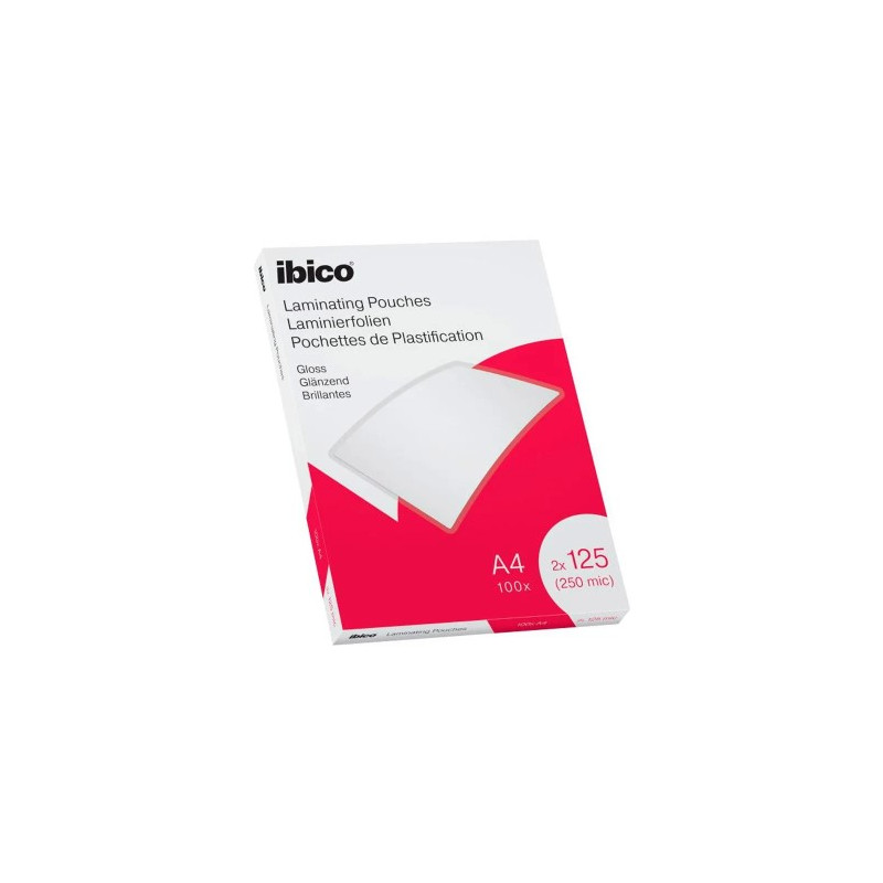 BOLSA DE PLASTIFICAR IBICO DIN A4 125 MC CAJA DE 100 UNIDADES