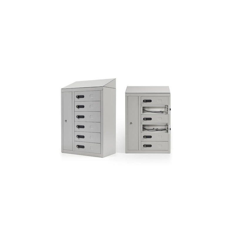 ARMARIO METALICO IORDER CON 6 DEPARTAMENTOS CONEXIËN USB + 1MAGNETOTÉRMICO COLOR GRIS METALIZADO 280