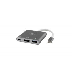 ADAPTADOR DE VIDEO TNB TIPO C A HDMI 3 EN 1 COLOR GRIS