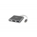 ADAPTADOR DE VIDEO TNB TIPO C A HDMI 3 EN 1 COLOR GRIS