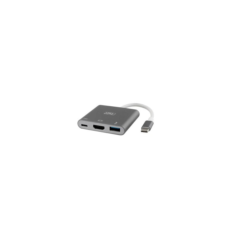 ADAPTADOR DE VIDEO TNB TIPO C A HDMI 3 EN 1 COLOR GRIS
