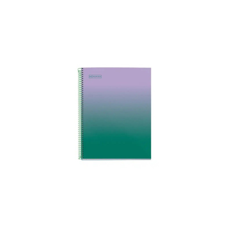 CUADERNO ESPIRAL MIQUELRIUS DIN A4 80 HOJAS CUADRO 5 MM 90 GR GRADIENT LAVANDA/VERDE