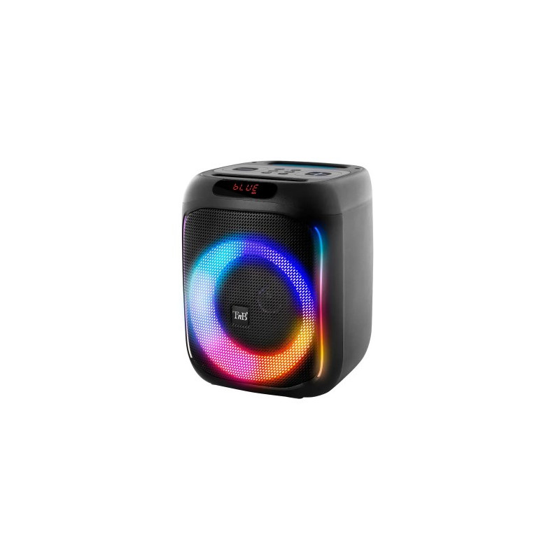 KARAOKE TNB CUBE BLASTER 40 W BLUETOOTH CON LUCES LED Y 2 MICROFONOS COLOR NEGRO