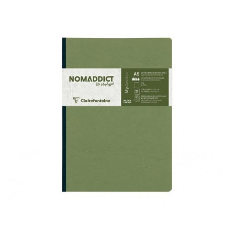 LIBRETA COSIDA CLAIREFONTAINE 14,8X21 CM 96 HOJAS AGE-BAG LISO VERDE