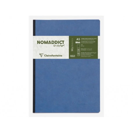 LIBRETA COSIDA CLAIREFONTAINE 14,8X21 CM 96 HOJAS AGE-BAG LISO AZUL